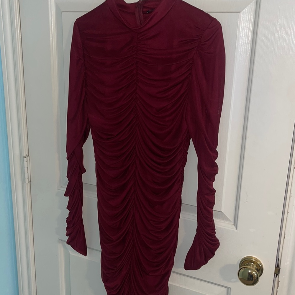 red ruffle fashion nova dress